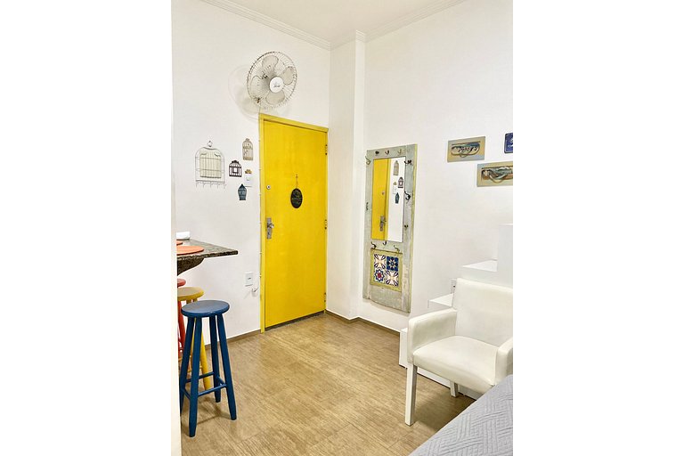 Studio entre Arpoador e Ipanema a passos da praia!